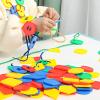 70 Pcs Montessori Lacing Threading Toy - Geometric Shaped Large Beads for Kids Crafts, Preschool Activities and Daycare Toys - Autism Learning Materials and Fine Motor Skills Toys for 3 4 5 6 Year Old view 4
