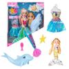 Reversing the Sequins Mermaid Princess Doll Playset - Color Changing, 12" Dress Up Doll & 3" Dolphin, Gift Set for Girls Aged 3+ view 2