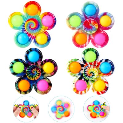 4 Pack Fidget Spinners for Kids Adults, Fidget Toys with Pop for Anxiety Stress Relief, Bulk Sensory Fidget Spinner Toys for Boys Girls, Easter Basket Stuffers, ADHD Autism Products Birthday Gifts