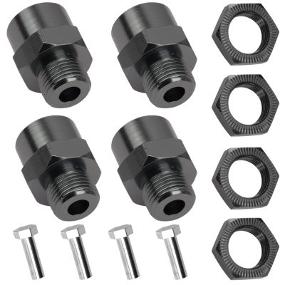 Vgoohobby Aluminum Alloy 12mm to 17mm Wheel Hex Drive Hub Adapter Conversion 15mm Offset Extension for 1/10 Off-Road RC Car Monster Truck (Titanium)