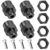 Vgoohobby Aluminum Alloy 12mm to 17mm Wheel Hex Drive Hub Adapter Conversion 15mm Offset Extension for 1/10 Off-Road RC Car Monster Truck (Titanium) view 1