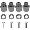 Vgoohobby Aluminum Alloy 12mm to 17mm Wheel Hex Drive Hub Adapter Conversion 15mm Offset Extension for 1/10 Off-Road RC Car Monster Truck (Titanium) view 4