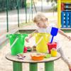 4E's Novelty 6 Pack 7.5" Beach Buckets and Shovels for Kids Bulk - Strong Large Sand Bucket for Toddler Beach Toys for Kids 3-10, SandBox Toys view 3