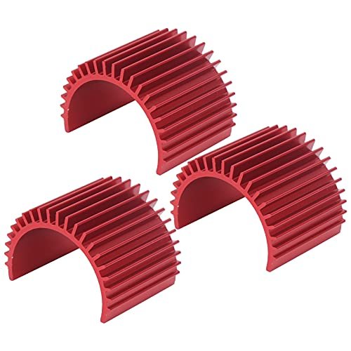 VGEBY RC Motor Heatsink, 3Pcs Lightweight Aluminum Alloy Remote Control Car Motor Heat Sink RC Upgrade Accessory Parts Fit for 12428, 12427, A959B, A979B, 124018, 124019(red) 124019 Parts