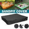 COOSOO Sandbox Cover Waterproof with Drawstring Sandbox Protective Square with Elastic Dust Protection for Sandpit Pool Toys Indoor Outdoor Garden Black view 2