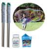 Bubbleventi Giant Bubble Kit | Made in USA | Includes 2 Wooden Wands, a Tips and Tricks Booklet, and 1 Bubble Mix - Makes 4 Gallons of Big Bubble Solution |Use at Birthdays and Family Fun view 1