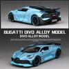 1:32 Bugatti Divo zinc Alloy Pull Back Car Diecast Electronic Toys with Lights and Music,Decorative,Mini Vehicles Toys for Kids,Boyfriend,Young Peoples Gift(Blue) view 3