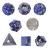 Amogeeli 7pcs Hand-Carved Crystal DND Dice Set, Stone Polyhedral Rolling Dice Kit for RPG MTG COC Table Game, Sodalite view 2