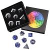 Amogeeli 7pcs Hand-Carved Crystal DND Dice Set, Stone Polyhedral Rolling Dice Kit for RPG MTG COC Table Game, Sodalite view 3