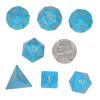 Amogeeli 7pcs Hand-Carved Crystal DND Dice Set, Stone Polyhedral Rolling Dice Kit for RPG MTG COC Table Game, Blue Howlite Turquoise view 2