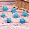 Amogeeli 7pcs Hand-Carved Crystal DND Dice Set, Stone Polyhedral Rolling Dice Kit for RPG MTG COC Table Game, Blue Howlite Turquoise view 4