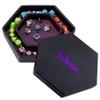 SIQUK Dice Tray with Lid Hexagon Dice Rolling Tray Dice Holder for Dice Games Like RPG, DND and Other Table Games, Purple view 1