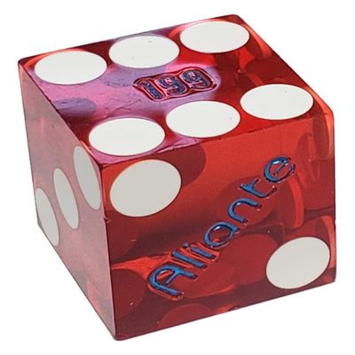 Cyber-Deals Authentic Nevada Casino Table-Played 19mm Matching Serial Numbers Craps Dice (Sets 2, 3, 4 or 5) with Black Velvet Pouch (Set of 3, Aliante (Red Polished))