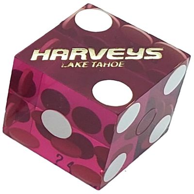 Cyber-Deals Authentic Nevada Casino Table-Played 19mm Matching Serial Numbers Craps Dice (Sets 2, 3, 4 or 5) with Black Velvet Pouch (Set of 4, Harvey's (Purple Polished))