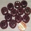 12 Thick Square-ish Very Muted Purple Plastic (SRAK) Buttons Just Over 5/8" 16.8mm view 1