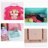 Fancyes Pet Space Bag Kids Doctor Kit Pretend Play Backpack Role Play Educational Learning Toy Child School Simulation for Boy Girl - Pink cat view 4