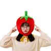 Bestmaple Cute Plush Tomato Shape Hat Funny Vegetable Headgear for Halloween Party Dress up Cosplay Costume view 1