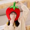 Bestmaple Cute Plush Tomato Shape Hat Funny Vegetable Headgear for Halloween Party Dress up Cosplay Costume view 2