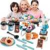 GIFTRRTOY Pretend Tea Party Set for Little Girls, 38 PCS Coffee Maker Set and Play Food Dessert Set for Kids Age 3 4 5 6 7 8 9, Kids Kitchen Pretend Play for Princess Girls Boys view 4