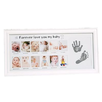 006 Baby Keepsake Frame, 12 Month Picture Frame, Baby Foot Printing Kit, First Year Newborn Baby Collage Keepsake Picture Frame for Photo Memories