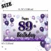 LASKYER Happy 89th Birthday Decorations,89th Purple Balloon Large Birthday Banner Backdrop Sign,89 Years Old Bday Party Supplies. view 2