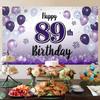 LASKYER Happy 89th Birthday Decorations,89th Purple Balloon Large Birthday Banner Backdrop Sign,89 Years Old Bday Party Supplies. view 3