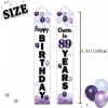 LASKYER Happy 89th Birthday Decorations,89th Purple Balloon Birthday Theme Door Hanging Banner Sign - Cheers to 89 Years Old Bday Party Supplies. view 2