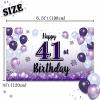 LASKYER Happy 41st Birthday Decorations,41st Purple Balloon Large Birthday Banner Backdrop Sign,41 Years Old Bday Party Supplies. view 2