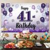 LASKYER Happy 41st Birthday Decorations,41st Purple Balloon Large Birthday Banner Backdrop Sign,41 Years Old Bday Party Supplies. view 3