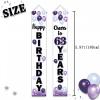 LASKYER Happy 63rd Birthday Decorations,63rd Purple Balloon Birthday Theme Door Hanging Banner Sign - Cheers to 63 Years Old Bday Party Supplies. view 2