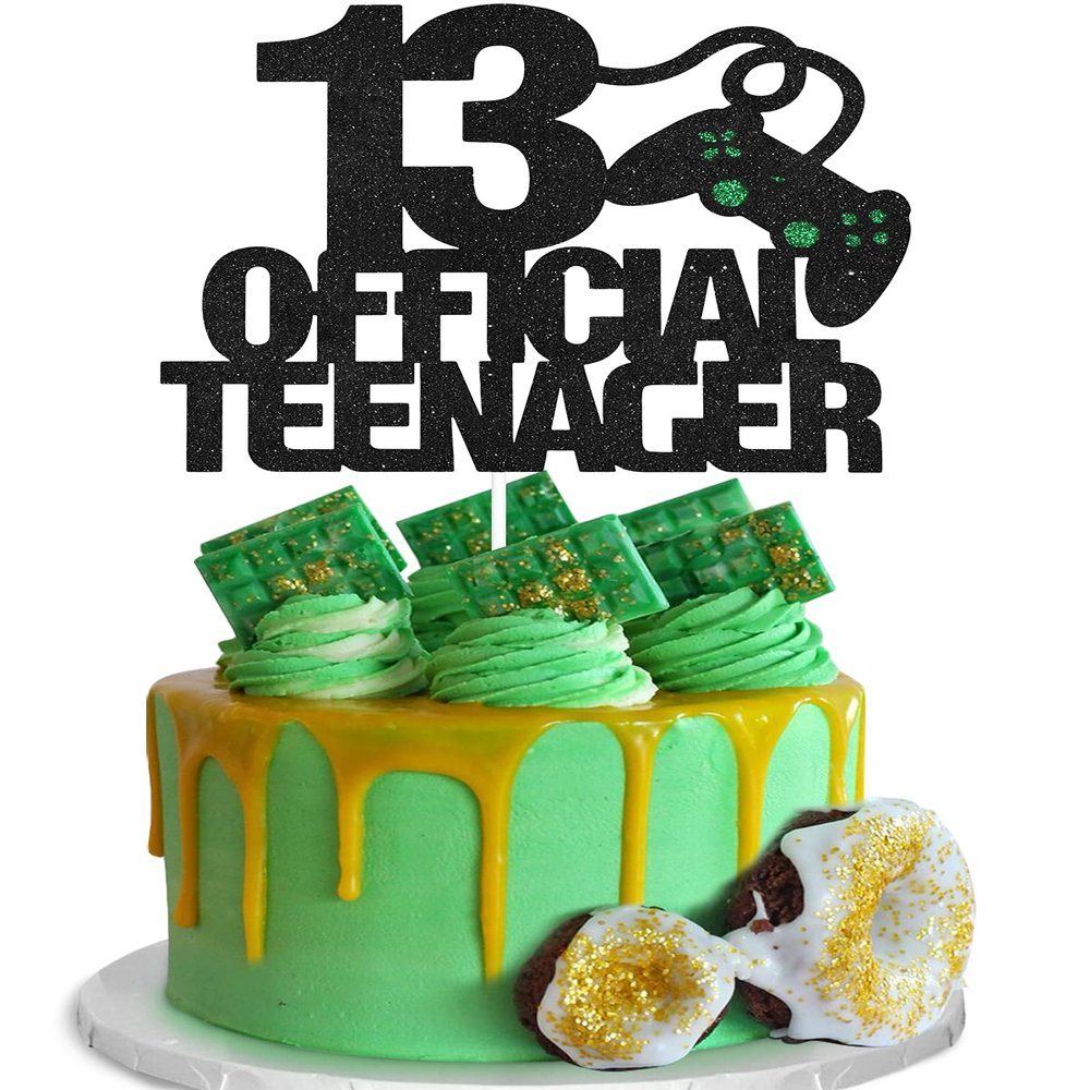 13 OFFICIAL Teenager Game Birthday Cake Topper - Video Game Boy's 13th Birthday Level Up Party Cake Supplies - Game On Winner Party Decoration