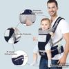 YSSKTC Baby Carrier Ergonomic Infant Carrier with Hip Seat Kangaroo Bag Soft Baby Carrier Newborn to Toddler 7-45lbs Front and Back Baby Holder Carrier for Men Dad Mom (Blue) view 3