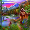 SUNSOUT INC - Stone Bridge Lake - 300 pc Jigsaw Puzzle by Artist: Bigelow Illustrations - Finished Size 21" x 24" - MPN# 31991 view 3