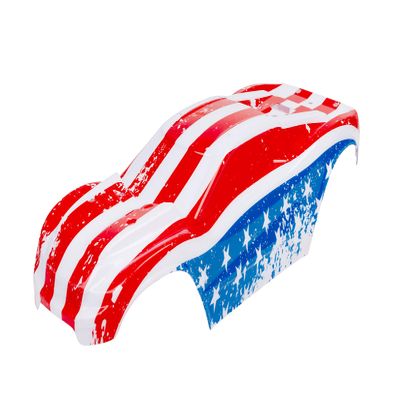 SummitLink Custom Body USA Flag Style Compatible for Rustler 4X4, Rustler BL-2S, Rustler 4x4 Ultimate 1/10 Scale RC Car or Truck (Truck not Included) R4-US-02