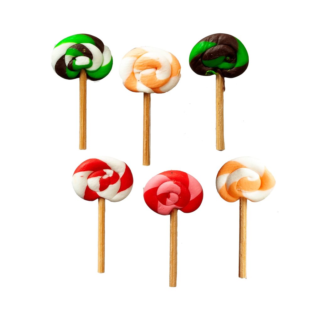 Melody Jane Dolls Houses Dollhouse 6 Assorted Lollipops Miniature Sweet Shop Candy Store Accessory 1:12
