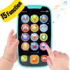 Toys for 1 Year Old Boy, 15 Functions Phone Baby Toys 6-12 Months, Baby Cell Phone 12-18 Months, Learning Toys for Toddlers 1-3, Easter Basket Stuffers - Cyan view 1