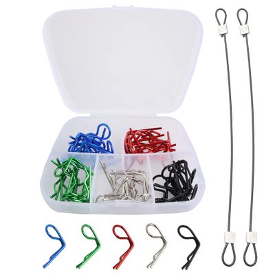 GDOOL 50 Pieces 90-Degree Angle Body Clips Bent Springy Pins & RC Car Clip Pin Steel Wires for 1/8 1/10 1/12 Scale RC Model Cars Universal Vehicle Clips Truck Crawler Trucks