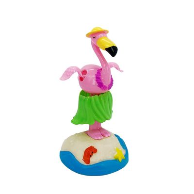 YGMONER Solar Powered Dancing Hula-Hula Flamingo Car Dashboard Ornaments Swinging Dress Animated Bobble Dancer Car Decor (Flamingo B)