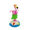 YGMONER Solar Powered Dancing Hula-Hula Flamingo Car Dashboard Ornaments Swinging Dress Animated Bobble Dancer Car Decor (Flamingo B) view 1