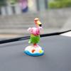 YGMONER Solar Powered Dancing Hula-Hula Flamingo Car Dashboard Ornaments Swinging Dress Animated Bobble Dancer Car Decor (Flamingo B) view 2