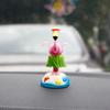 YGMONER Solar Powered Dancing Hula-Hula Flamingo Car Dashboard Ornaments Swinging Dress Animated Bobble Dancer Car Decor (Flamingo B) view 3