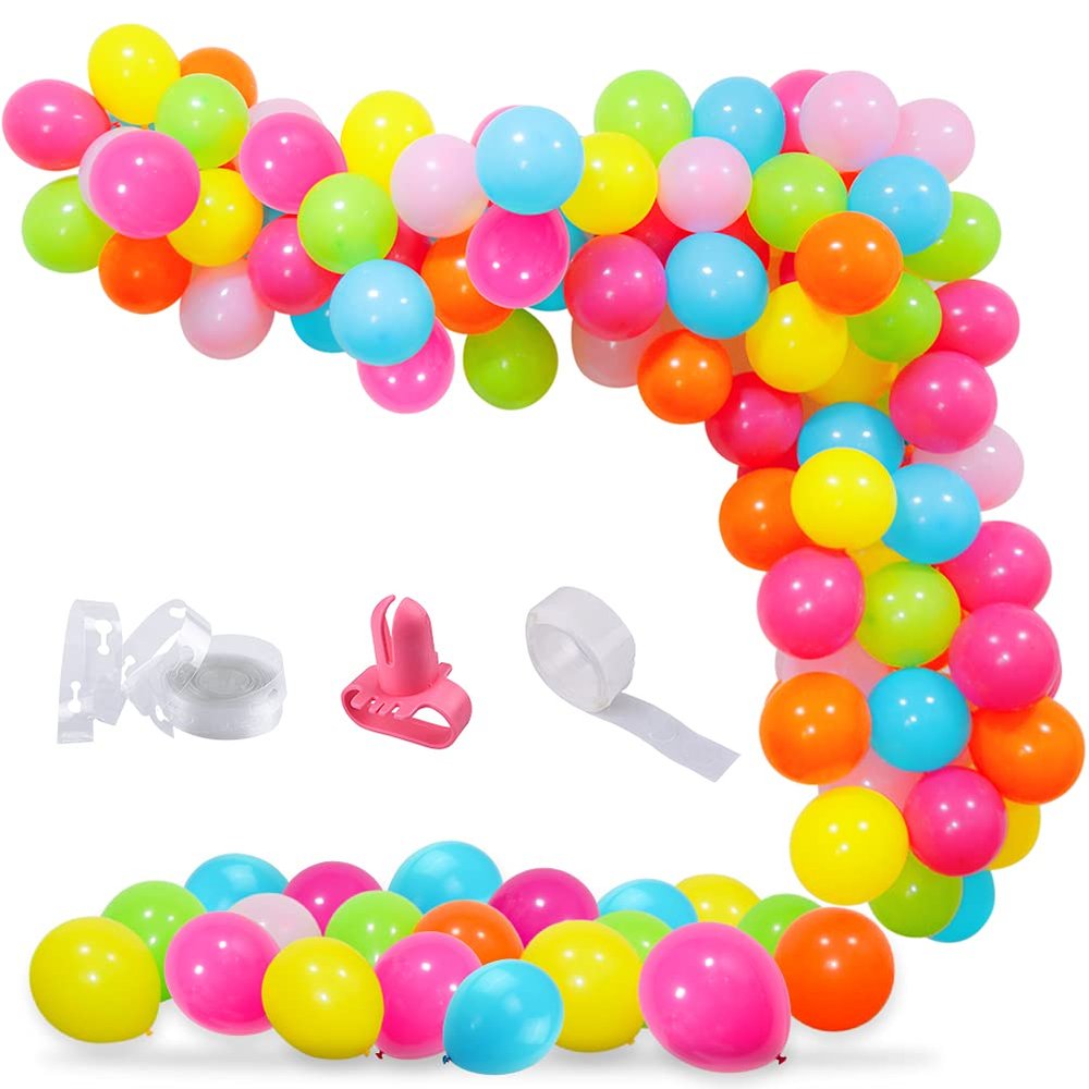 100Pcs Pool Party Balloon Garland Arch Kit, Beach Balloons Garland Tropical Decoration for Summer Baby Shower Birthday Swimming Beach Party Supplies