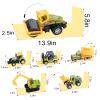 ANDOLO Mini Construction Trucks Toys, Small Construction Toys 6Pcs Vehicles Tractor Toys Sand Vehicle Playset Forklift Roller Dump Truck Tractor Excavator Bulldozer view 2