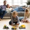 ANDOLO Mini Construction Trucks Toys, Small Construction Toys 6Pcs Vehicles Tractor Toys Sand Vehicle Playset Forklift Roller Dump Truck Tractor Excavator Bulldozer view 3
