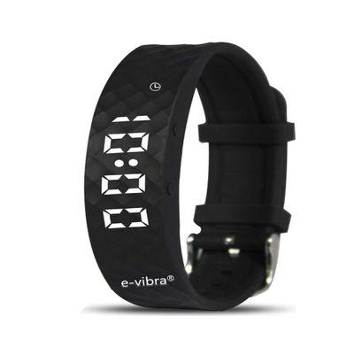e-vibra Potty Training Watch - Rechargeable Silent Vibrating Wristband - Medical Reminder Watch - with Timer and 15 Daily Alarms (Black)