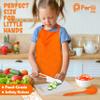 PERLLI Kids Real Cooking Set for Cooking and Baking  31 Pc. Gift for Junior Chef with Real Utensils, Case & Safe Kids Knife Set for Boys & Girls  Fine Motor Skills & Fun for Children Ages 6+, Orange view 3