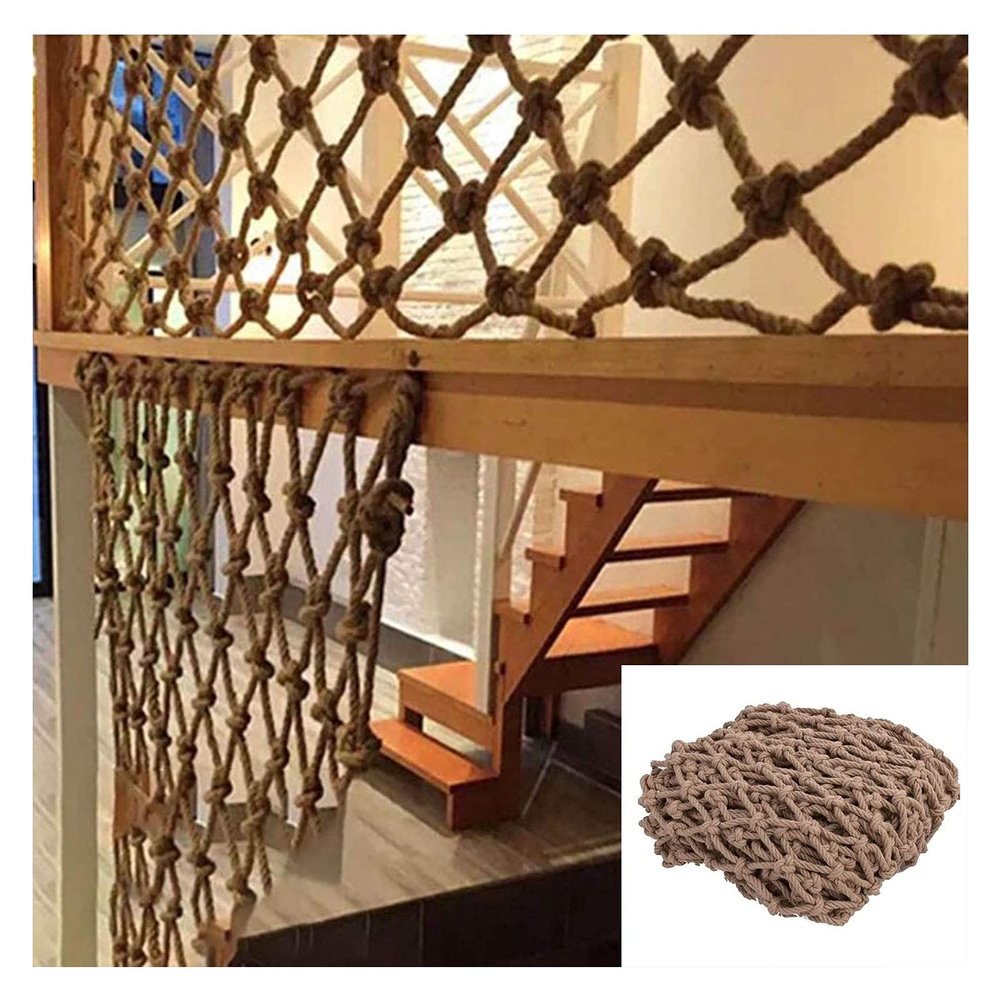 Hynet Safety Net for Stairs, Hemp Rope Net, Child Outdoor Climbing Net, Garden Plant Protective Net, Kids Swing, Playground, Rope Ladder, Cargo, Pet (Size : 1 * 4m(3 * 13ft))