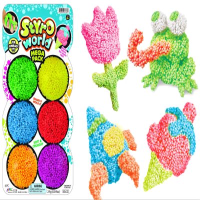 JA-RU Play Styrofoam Modeling Kit, Sensory Bin, Fidget Toys, Stress Relief, Magic Clay Art Crafts, Party Favors, Preschool Toys, 4+ Years, Multiple Colors, Small, Unisex, Non-Foldable