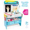 Get Well Doctor Wooden Activity Center- Kids Pretend Play Medical Playset w Waiting Room- 16 Accessories, Dual Sided, Office Checkup Kit w X-Rays, Blood Pressure Cuff- Boys Girls Roleplaying Toy Gift view 4