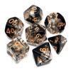 7Pcs DND Game Dice Set for Dungeon and Dragons D&D RPG Pathfinder Table Games Transparent Mix Black Cloud Polyhedral Dice view 1